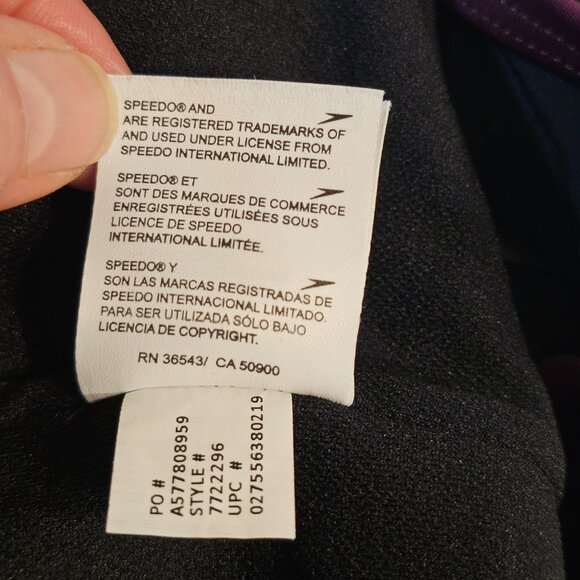 Speedo Swimming Suit, Black and Burgundy, Size XXL, Keyhole Back, 1 Piece - Picture 6 of 9